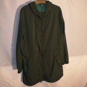 Old Navy Active Ladies Size XXL Pine Green Hooded Full Zip Anorak Jacket